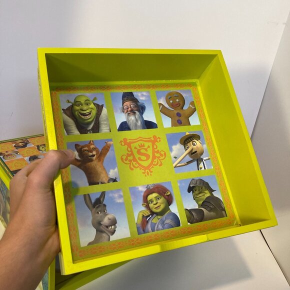 Dreamworks Shrek Game Castle Wooden Board Drawer With 8 Games + Box 2006 - Picture 3 of 16